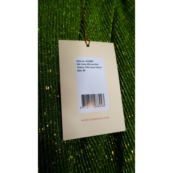STINE GOYA Louiza Lime Green Sequin Twist Sleeveless Mini Dress US MEDIUM NWT - Picture 8 of 12